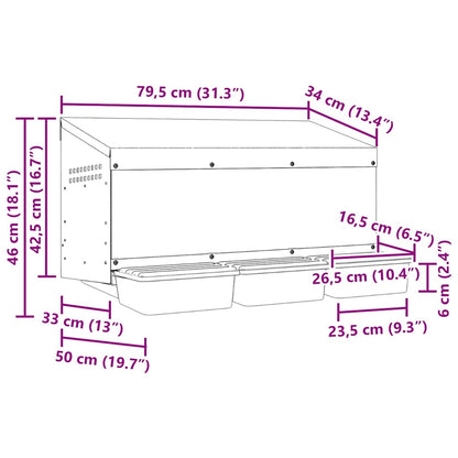 Abrollnest Hühner 3-fach Legenest Metall 79,5x50x46 cm Wandmontage Eierfach