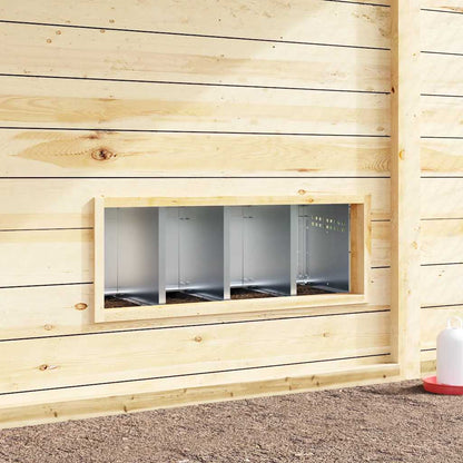 Abrollnest Hühner 4-fach Legenest Metall 106x50x46 cm Wandeinbau Eierfach