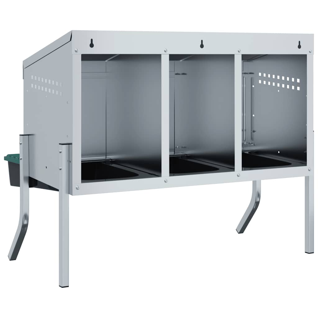 Abrollnest Hühner 3-fach Legenest Metall 83,5x50x68 cm höhenverstellbar