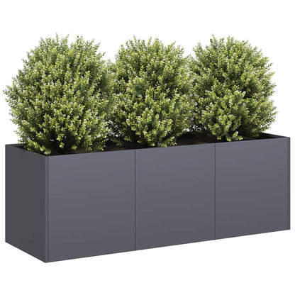 Raised garden bed planter, anthracite, 120x40x40 cm, cold-rolled steel.