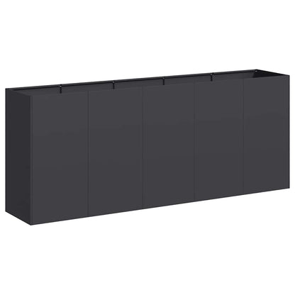 Raised garden bed planter, anthracite, 200x40x80 cm, cold-rolled steel.