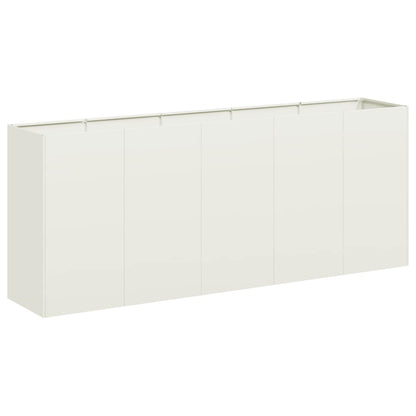 Raised garden bed planter, white, 200x40x80 cm, cold-rolled steel.