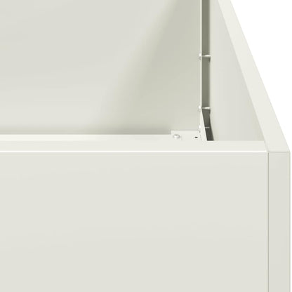 Raised garden bed planter, white, 200x40x80 cm, cold-rolled steel.