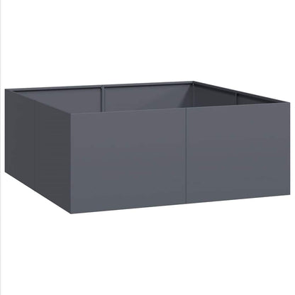 Raised garden bed planter, anthracite, 100x100x40 cm, cold-rolled steel.