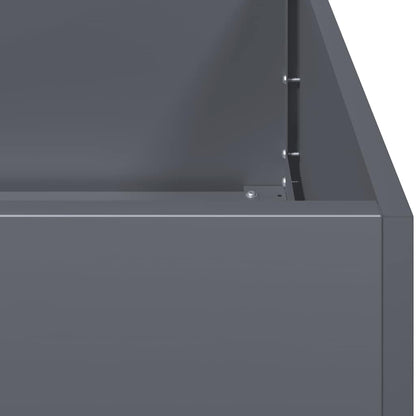 Raised garden bed planter, anthracite, 100x100x40 cm, cold-rolled steel.