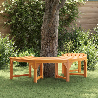 Halbrunde Baumbank Natur 160 x 80 x 45cm Massives Eukalyptus Holz