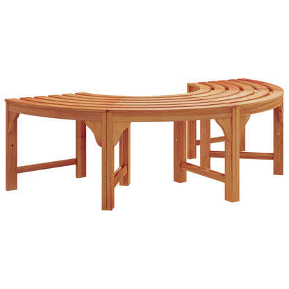 Halbrunde Baumbank Natur 160 x 80 x 45cm Massives Eukalyptus Holz