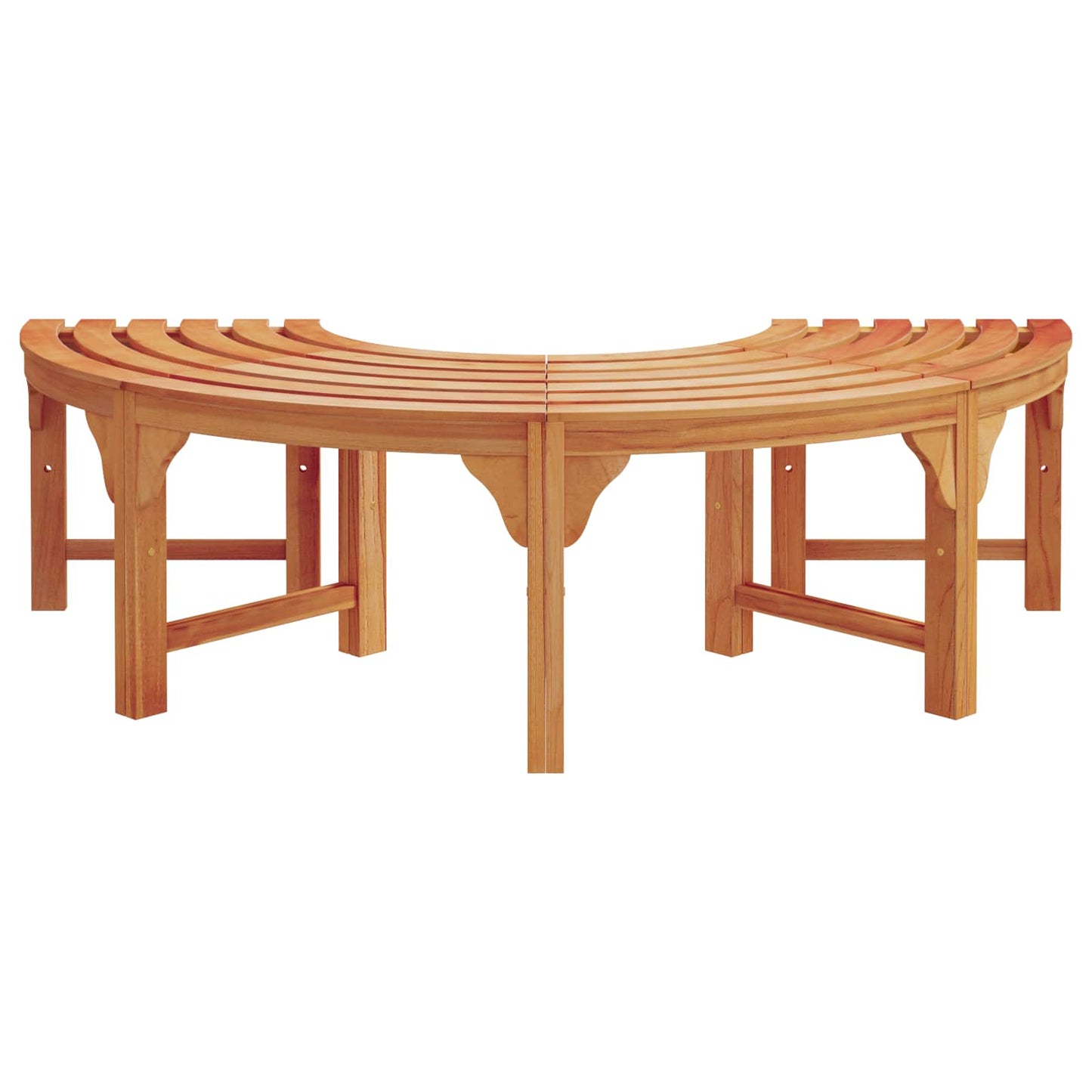 Halbrunde Baumbank Natur 160 x 80 x 45cm Massives Eukalyptus Holz