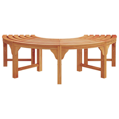 Halbrunde Baumbank Natur 160 x 80 x 45cm Massives Eukalyptus Holz