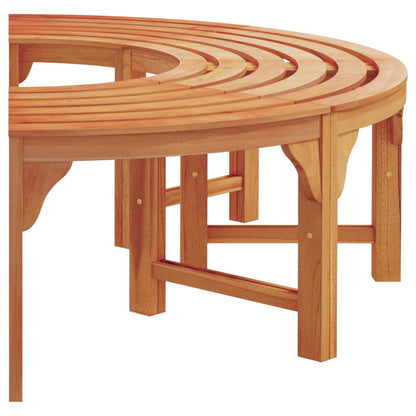 Halbrunde Baumbank Natur 160 x 80 x 45cm Massives Eukalyptus Holz