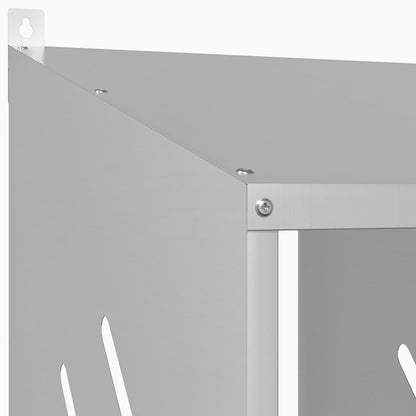 Legenest Hühner-Nistkasten 4 Fächer Kaltgewalztes Metall Verzinkt Abrollnest Silber