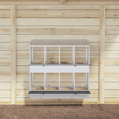 Legenest Hühner-Nistkasten 8 Fächer Kaltgewalztes Metall Verzinkt Abrollnest Silber