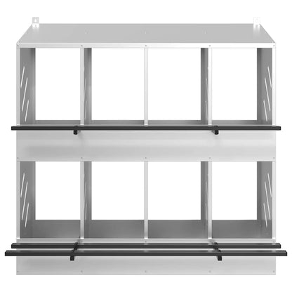 Legenest Hühner-Nistkasten 8 Fächer Kaltgewalztes Metall Verzinkt Abrollnest Silber