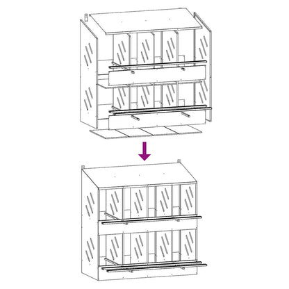 Laying nest chicken nesting box 8 compartments Cold-rolled metal Galvanized Roll-off nest Silver