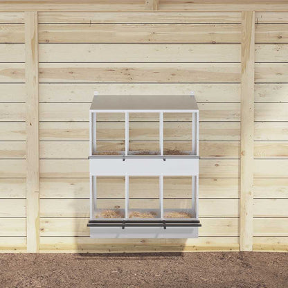 Legenest Hühner-Nistkasten 6 Fächer Kaltgewalztes Metall Verzinkt Abrollnest Silber