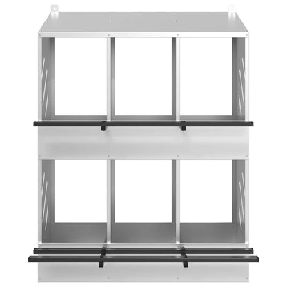 Laying nest chicken nesting box 6 compartments Cold-rolled metal Galvanized Roll-off nest Silver