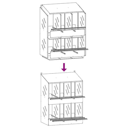 Laying nest chicken nesting box 6 compartments Cold-rolled metal Galvanized Roll-off nest Silver