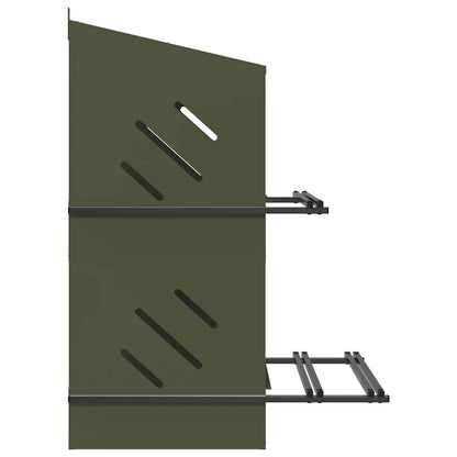 vidaXL Chicken Nesting Box with 4 Compartments, Olive Green, Metal