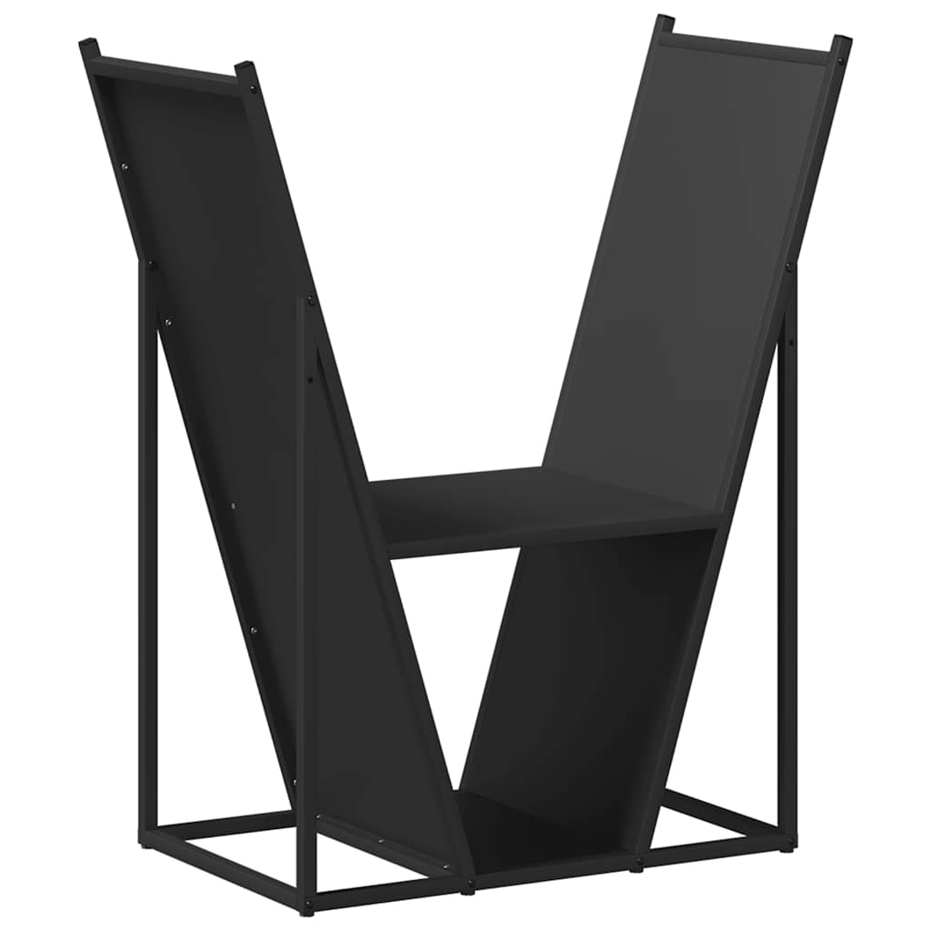 Brennholzregal Schwarz 69,5x35x81 cm Kaltgewalzter Stahl Feuerholzständer