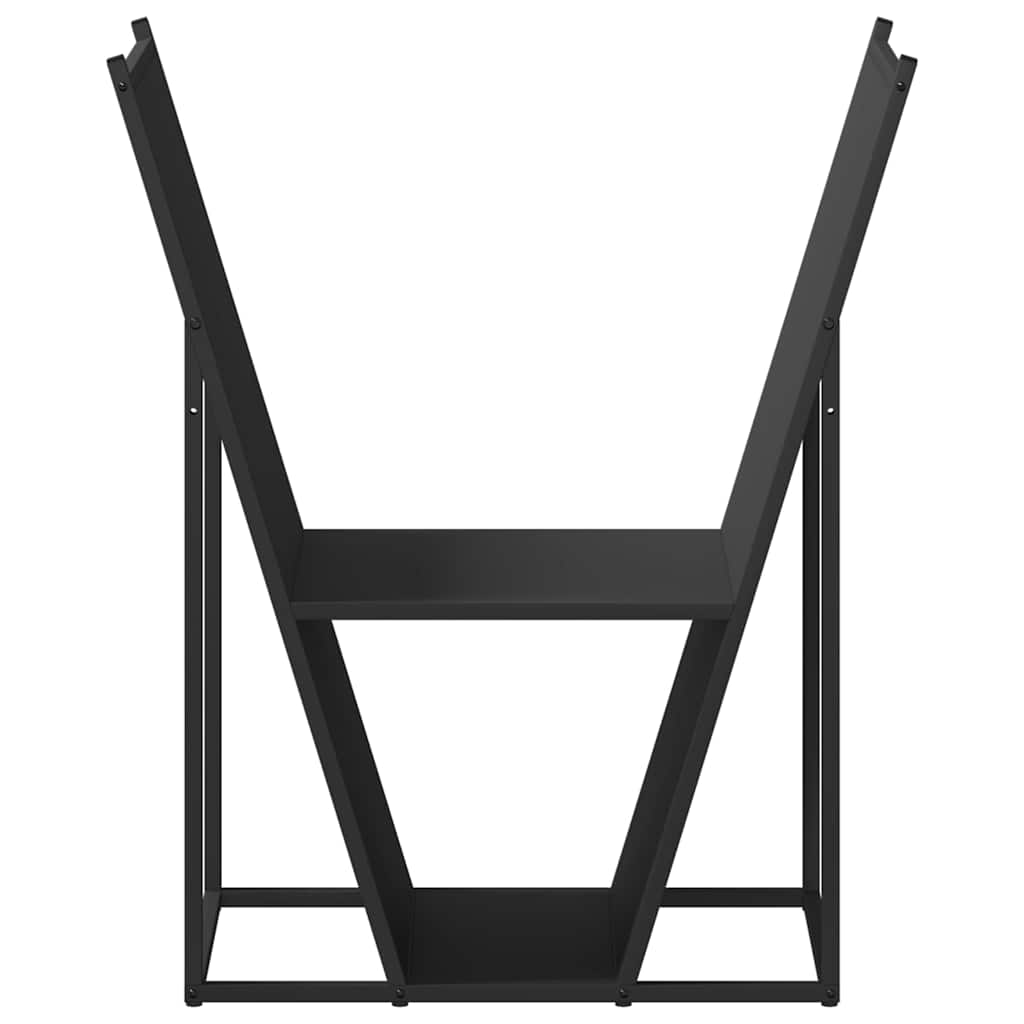 Brennholzregal Schwarz 69,5x35x81 cm Kaltgewalzter Stahl Feuerholzständer