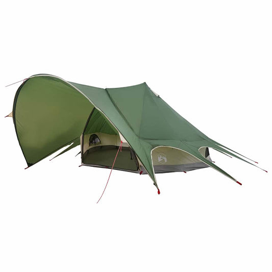 Teepee Zelt mit Dach Grün und Grau 600 x 600 x 347 cm wasserdicht winddicht