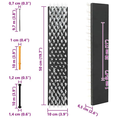Rinderbürste Schwarz und Weiß 50 x 10 x 6.5 cm Fellbürste Kratzbürste