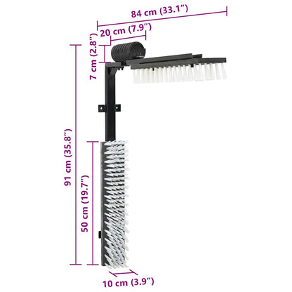 Rinderbürsten Fellbürsten Schwarz und Weiß 84 x 10 x 91 cm Kratzbürsten