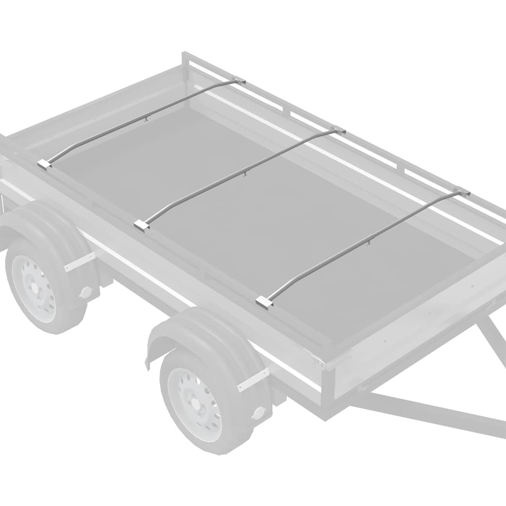 Anhänger-Planenbügel für flache Planenhalterung 3 Stück Silber 100-145 cm