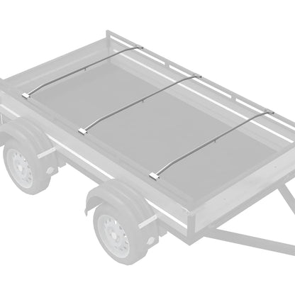 Anhänger-Planenbügel für flache Planenhalterung 3 Stück Silber 100-145 cm