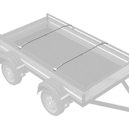 Trailer tarpaulin brackets for flat tarpaulin mounting, 2 pieces, silver, 130-210 cm