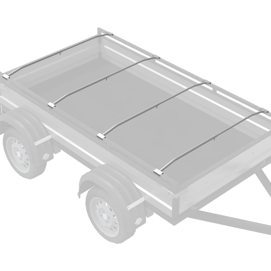 Anhänger-Planenbügel für flache Planenhalterung 4 Stück Silber 130-210 cm
