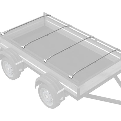 Anhänger-Planenbügel für flache Planenhalterung 4 Stück Silber 130-210 cm