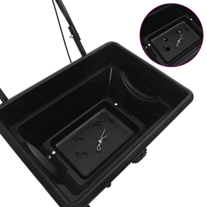 Handstreuwagen Streuer Schwarz 80 x 46 x 75 cm Düngewagen Salzsteuer