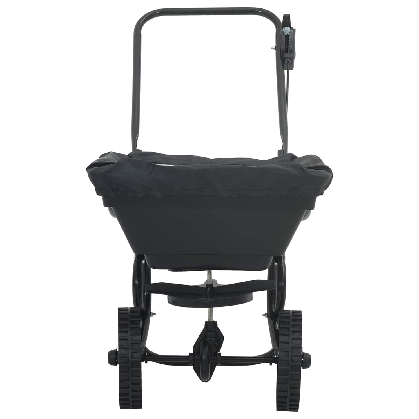 Handstreuwagen Streuer Schwarz 80 x 46 x 75 cm Düngewagen Salzsteuer