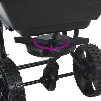 Handstreuwagen Streuer Schwarz 80 x 46 x 75 cm Düngewagen Salzsteuer