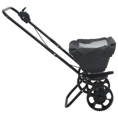 Handstreuwagen Streuer Schwarz 80 x 46 x 75 cm Düngewagen Salzsteuer