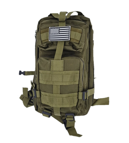 Army-style backpack, 20 liters, camouflage, German Army style, water-repellent, olive green camouflage pattern