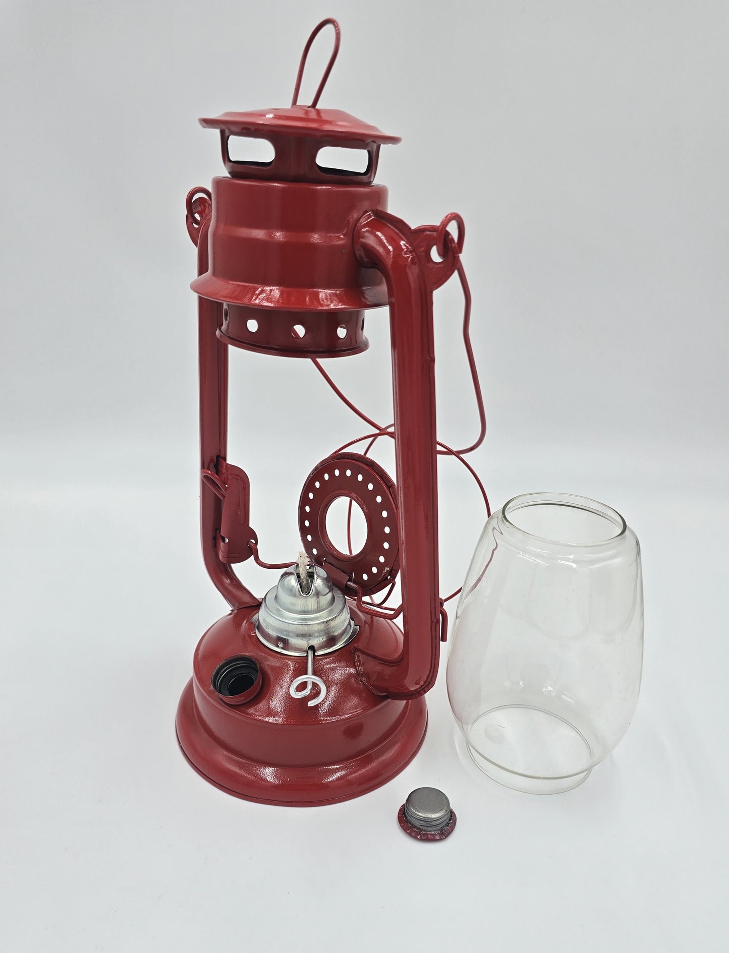 Klassische Sturmlaterne aus Metall & Glas Petroliumlaterne für Garten & Camping