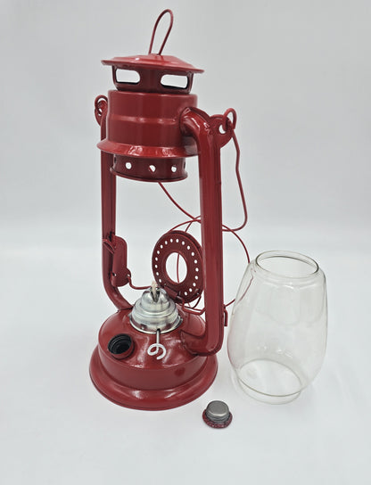 Klassische Sturmlaterne aus Metall & Glas Petroliumlaterne für Garten & Camping