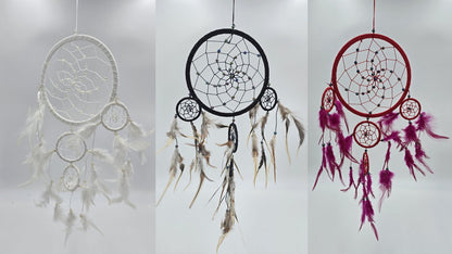Dreamcatcher Bali 50x17x0.5cm Dreamcatcher red white black round large
