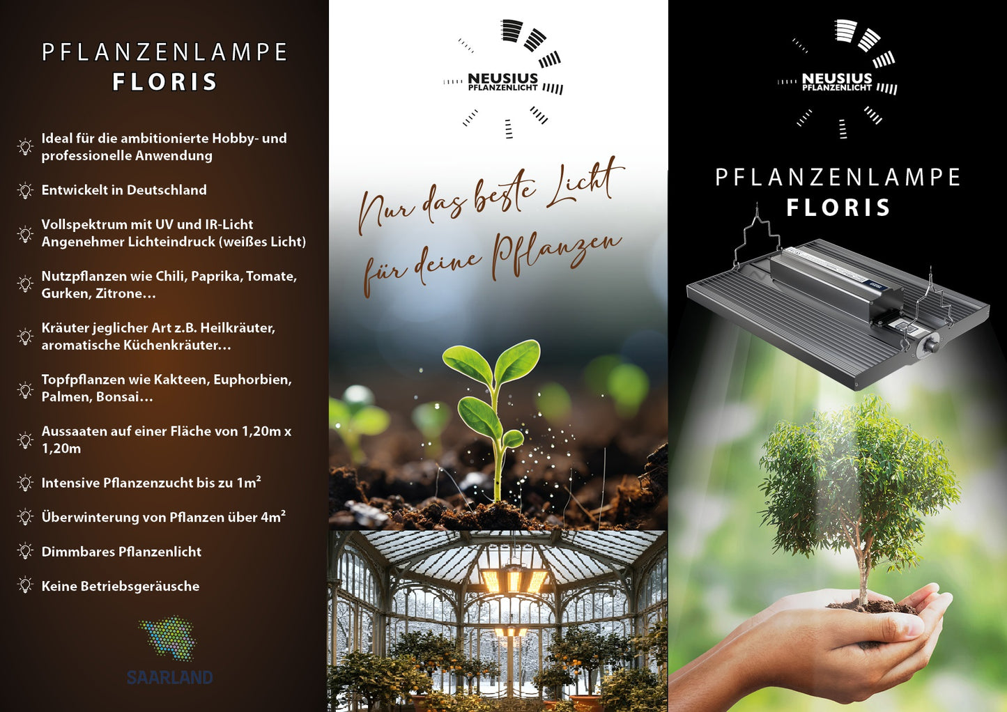 LED-Pflanzenlampe FLORIS Grow High Tech 150W dimmbar Vollspektrum