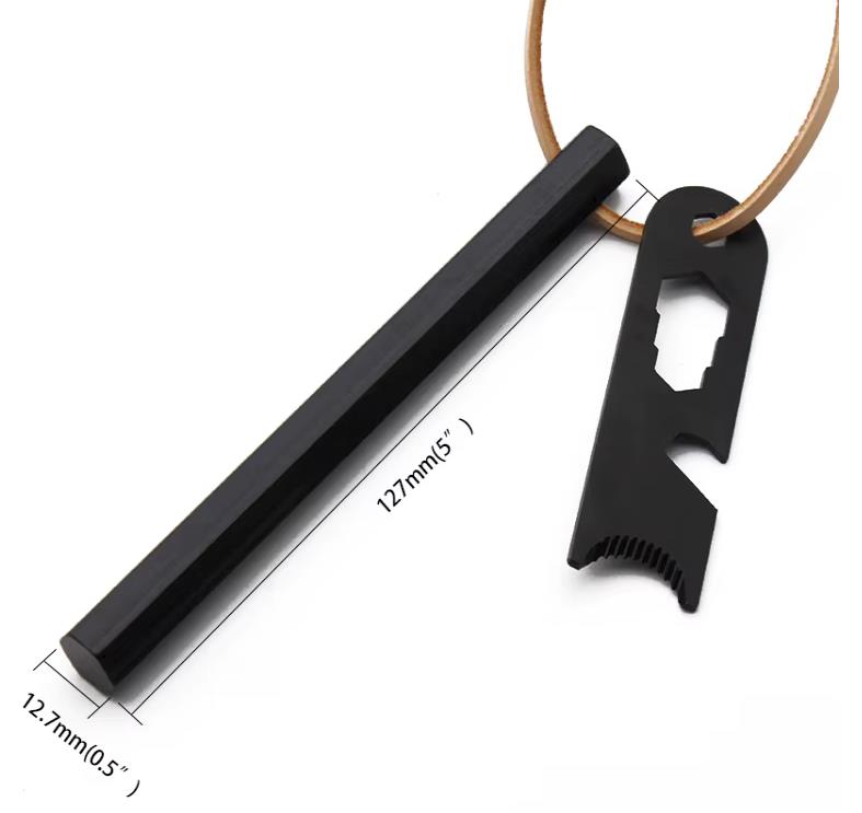 Hexagonaler Feuerstahl Firesteel 12,7cm Schaber – Bushcraft Camping Survival Outdoor