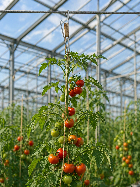 Profi Tomatenhaken 15 Stk Gurkenhaken Rankhilfe je 5 M kompostierbarer Schnur