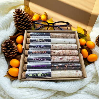 Badesalz Geschenk-Set 7 dekorative Fläschchen 7 Days of Selfcare 40 g Badezusatz