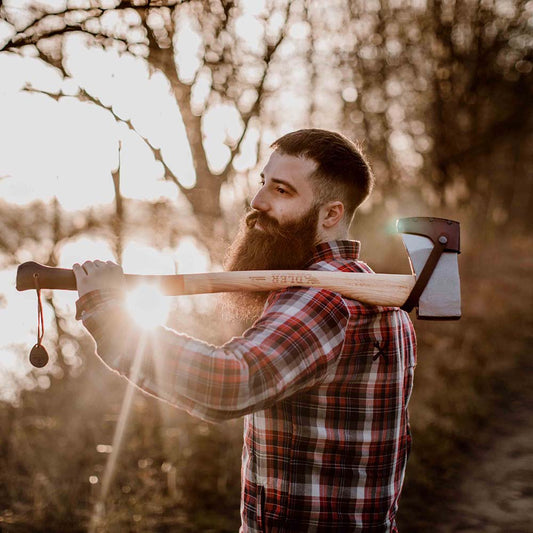 Axt Geschenke-Set Yankeeaxt Spaltaxt geschmiedet hochwertig Zubehör Geschenkebox