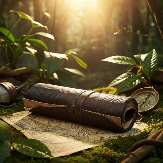 Ledertagebuch gerollt Retro schwarz 96 Blatt 21 x 15 cm Reisetagebuch Notizbuch Skizzenbuch