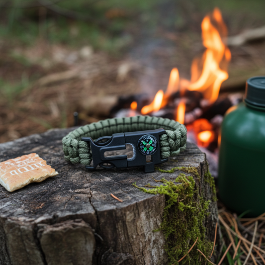 Fire starter set, fire steel 7 cm magnesium, survival, outdoor, bushcraft, camping, 4-piece.