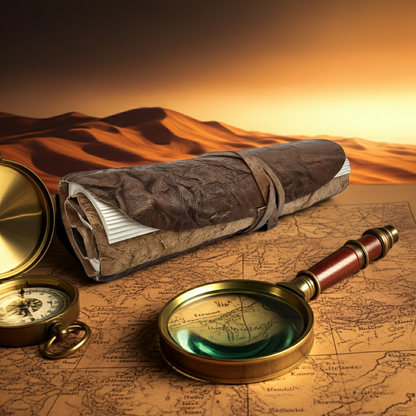 Leather diary, rolled, retro brown, 96 sheets, 21 x 15 cm, travel journal, notebook, sketchbook