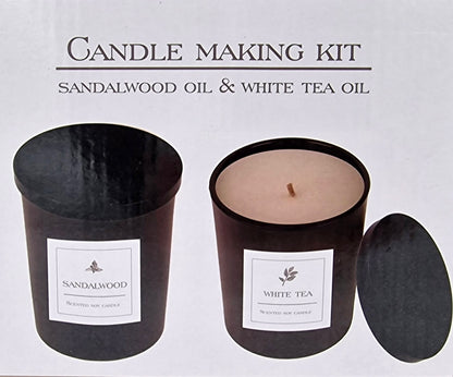 DIY Candle Making Kit Sandalwood White Tea Candle Set