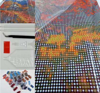 DIY Diamond Painting 5D Diamond Painting Farm Autumn 30x40 cm Painting Wall Decoration Painting Leisure Fun Adults Teenagers